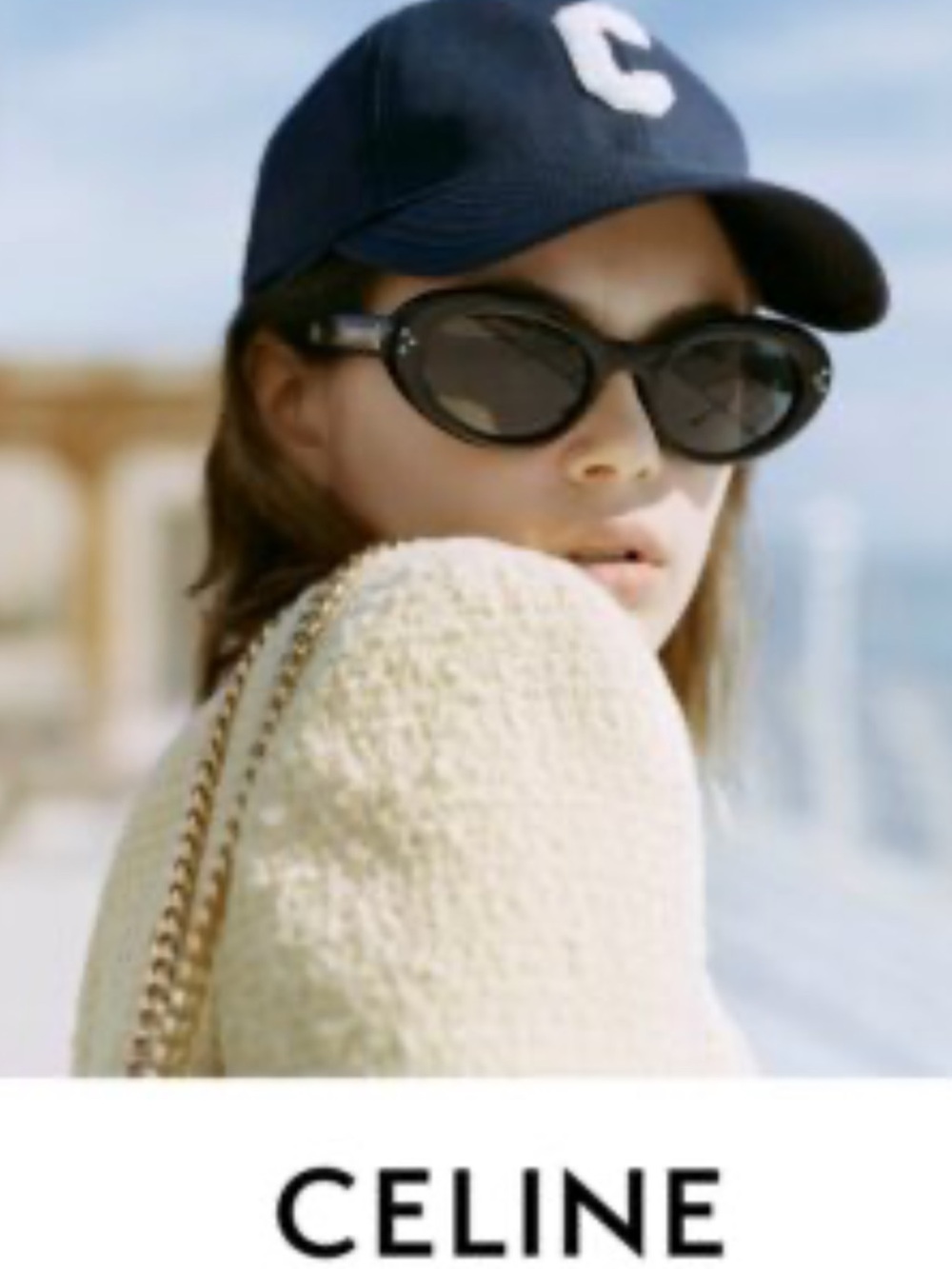 Celine Black Oval Sunglasses